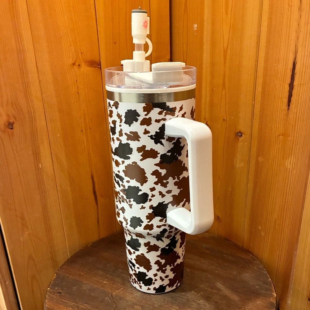40oz Cow Print Tumbler - NEW - Picture 6 of 8